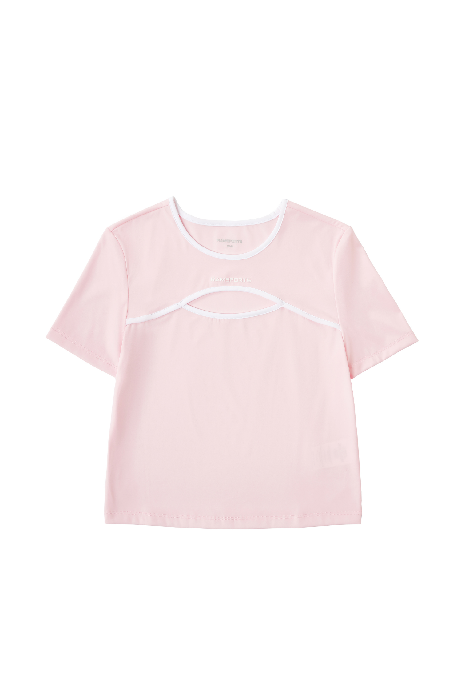 back of the Ramsports ArcBand Crew Tee on a white background