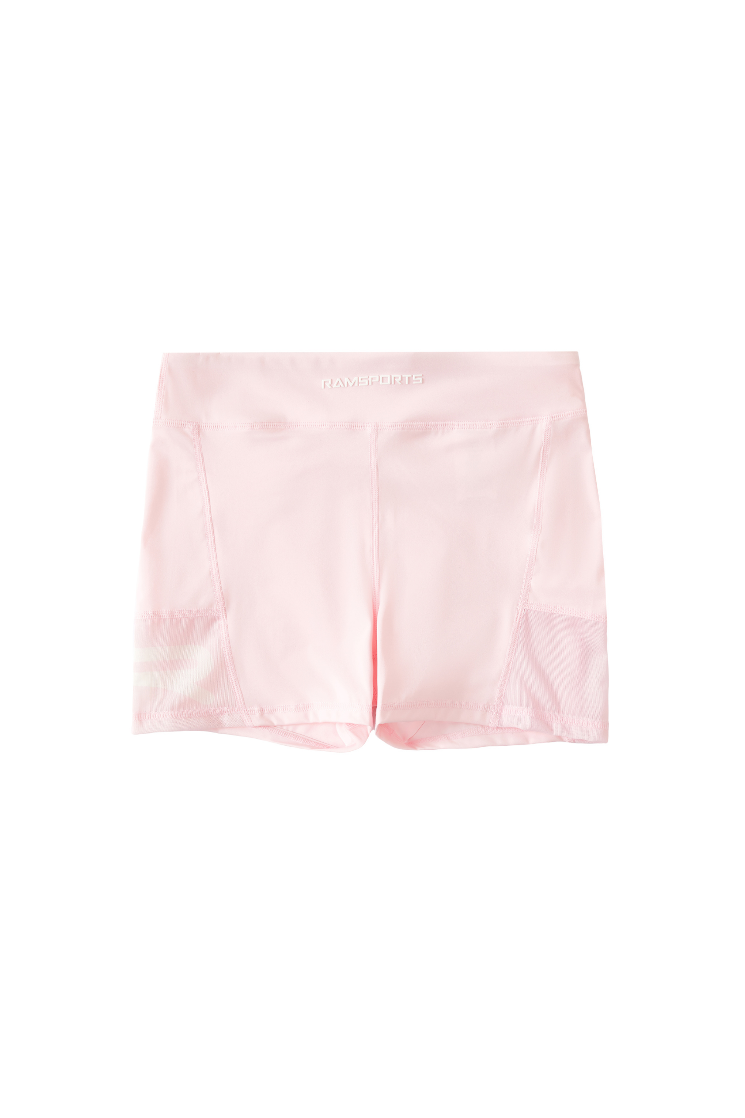 Ramsports Serve Zip Fitted Shorts in pink over a white background