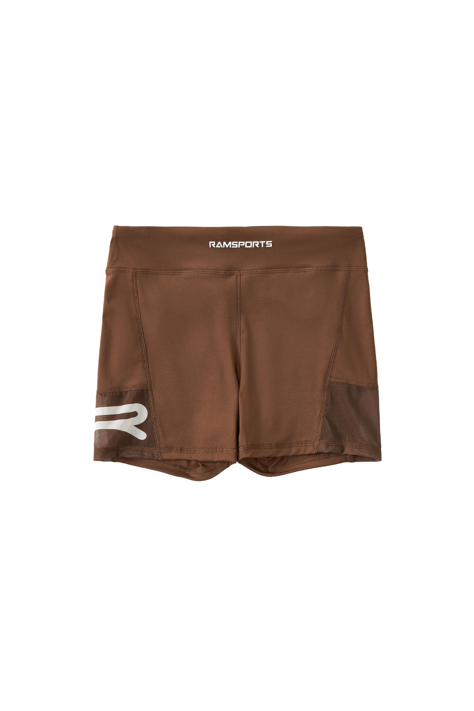 Ramsports Serve Zip Fitted Shorts in brown