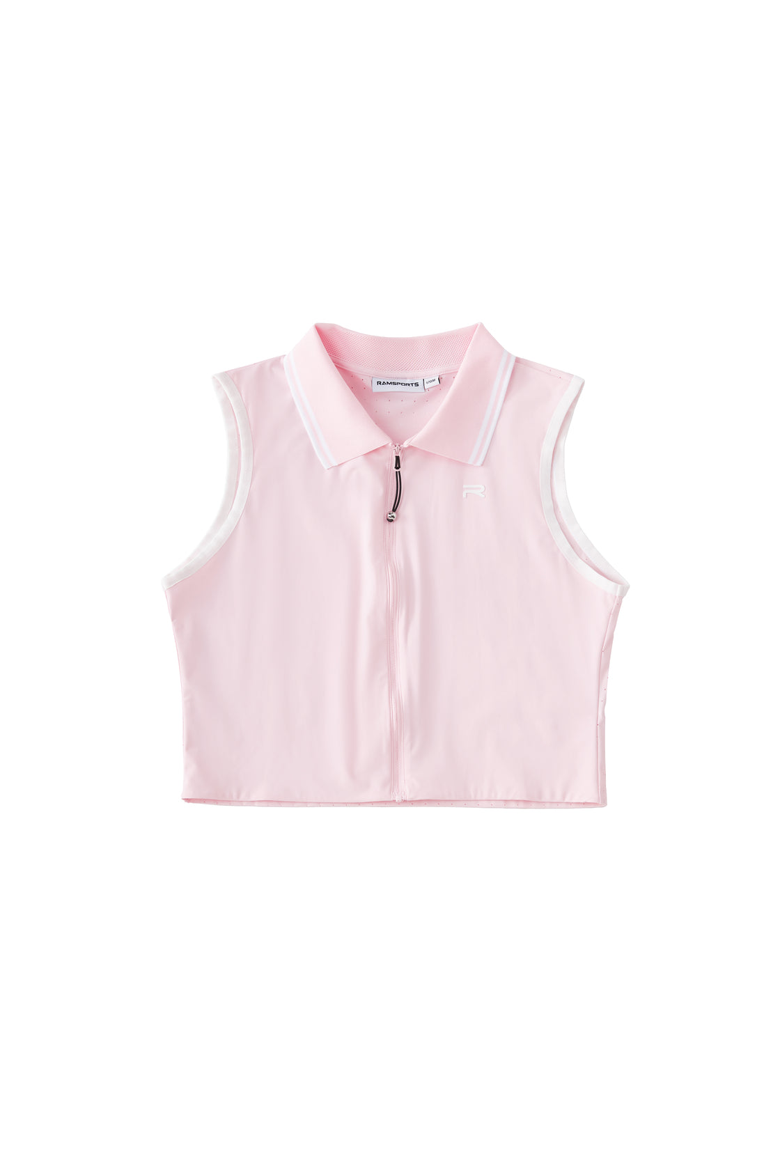 Ramsports serve zip crop polo in pink