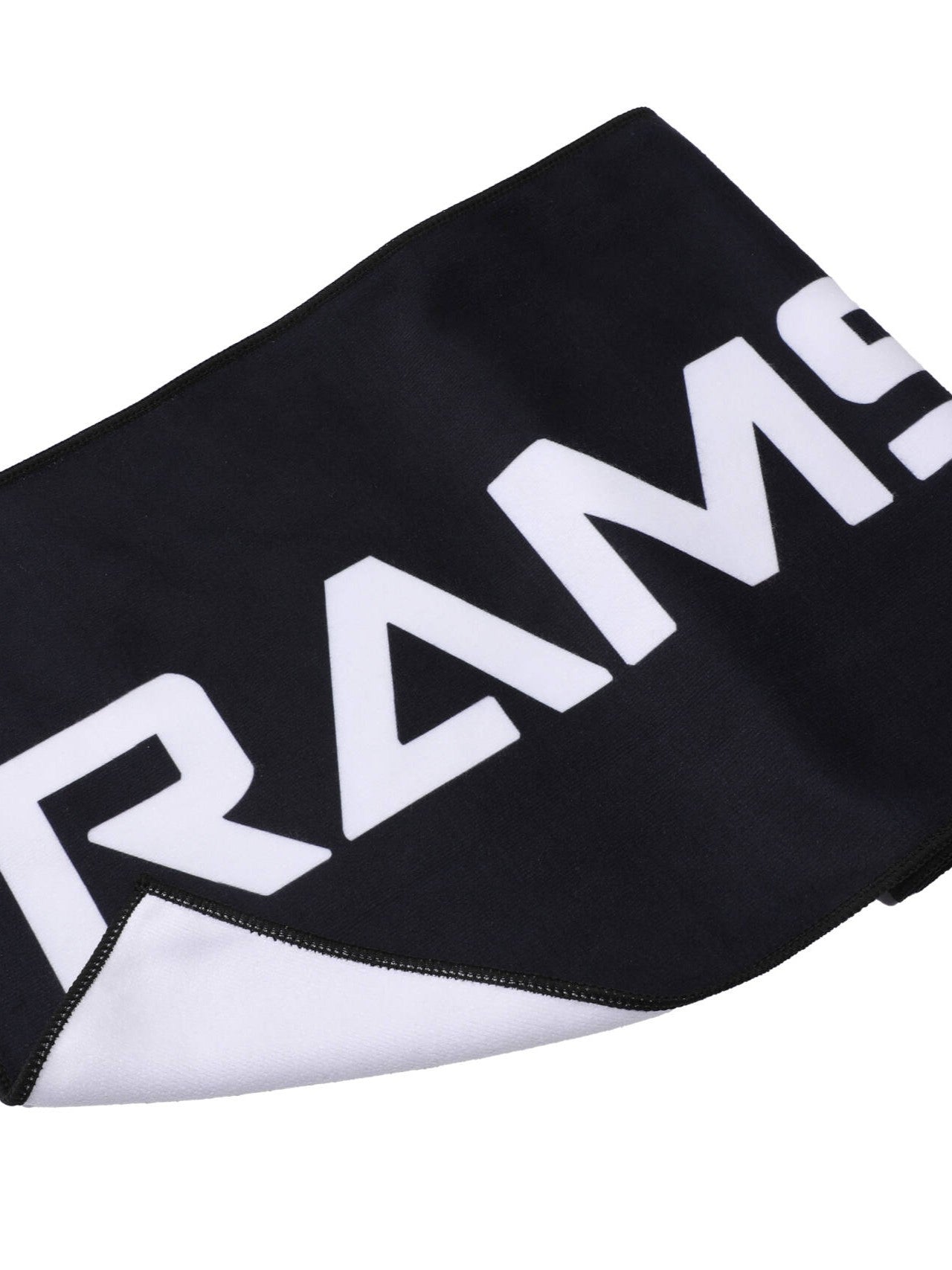 Black Ramsports Pickleball Towel in white background