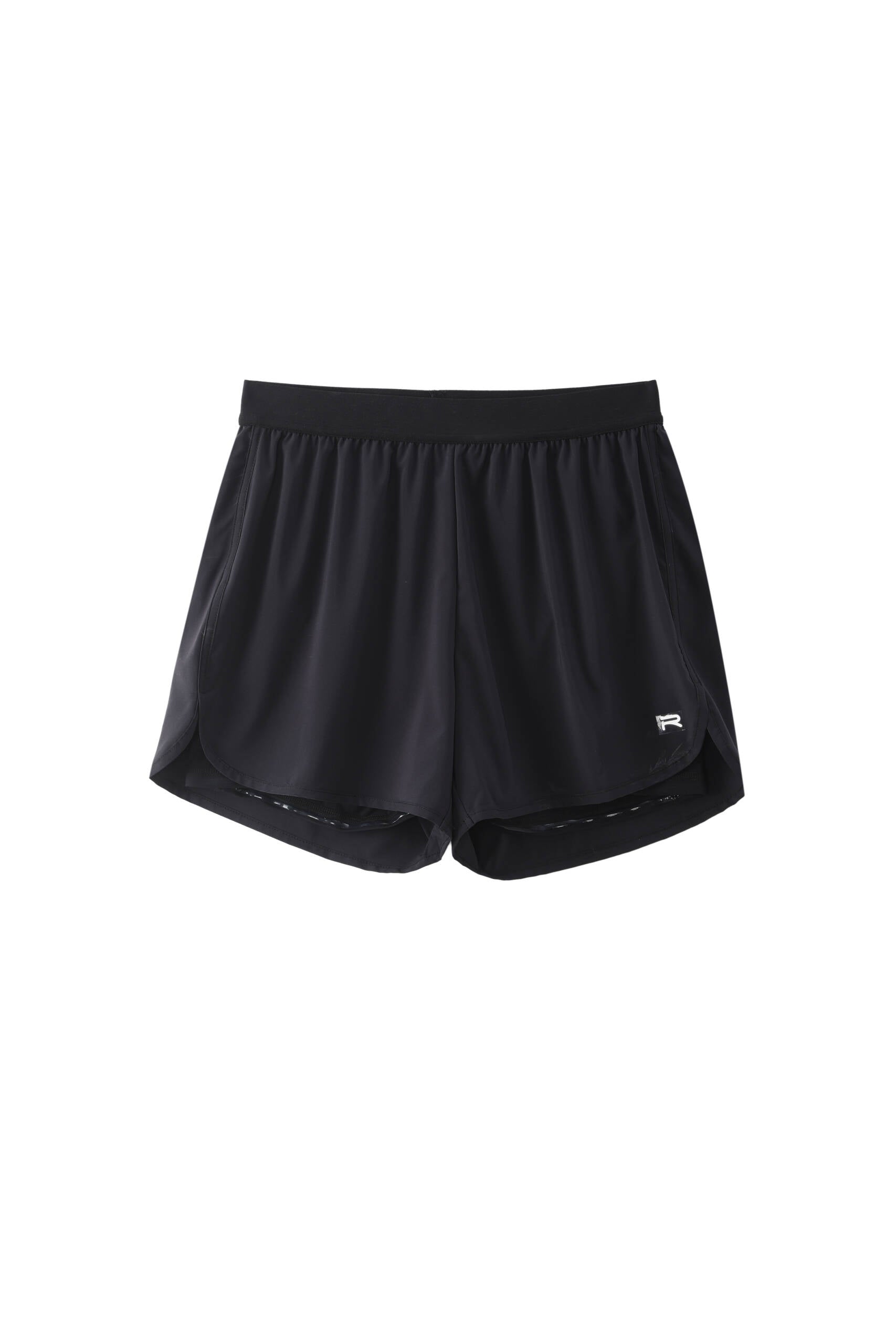 Women FlexTek Pace Shorts in black in white background