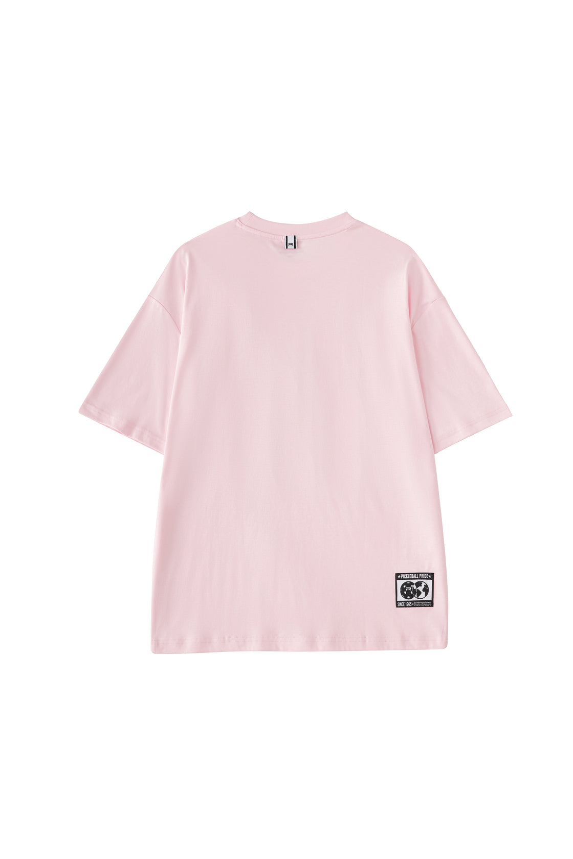 Back view of Ramsports Court Moods Icon Grid T-shirt in pink