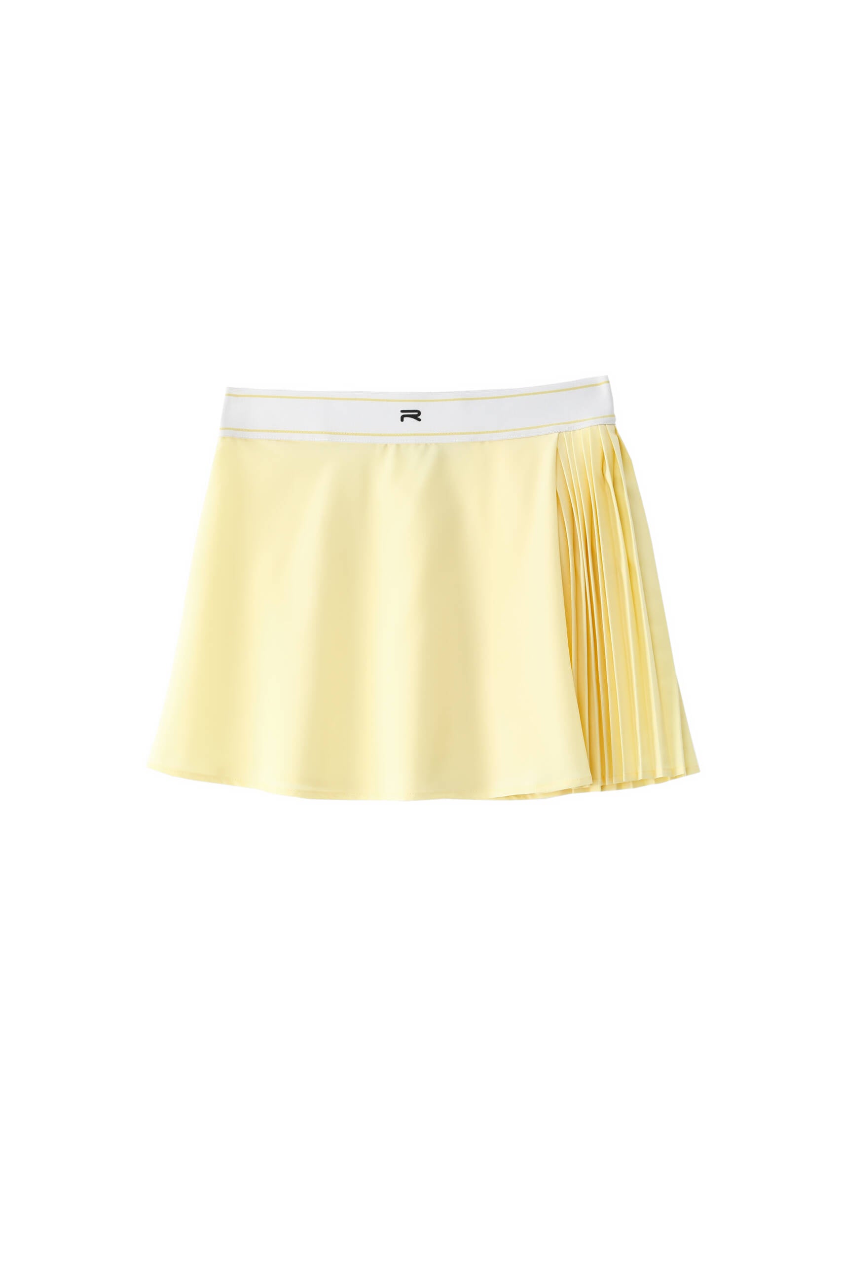 Yellow Ramsports Air Flow Pleated Skort in white background