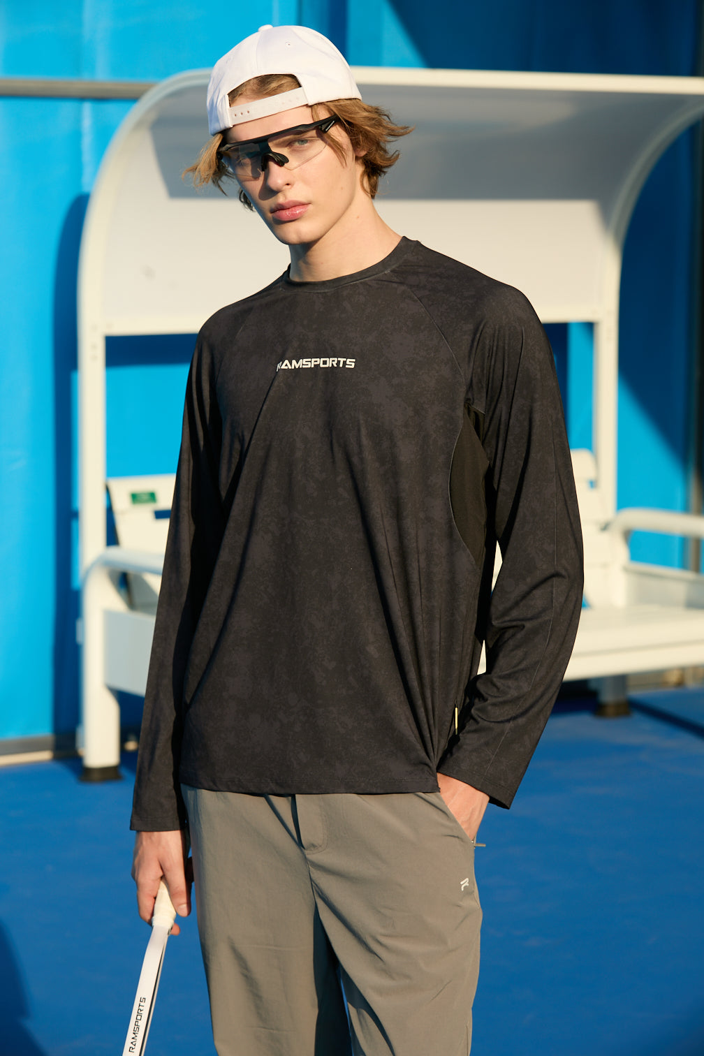 Cool Dry Marble Print Long Sleve Tee