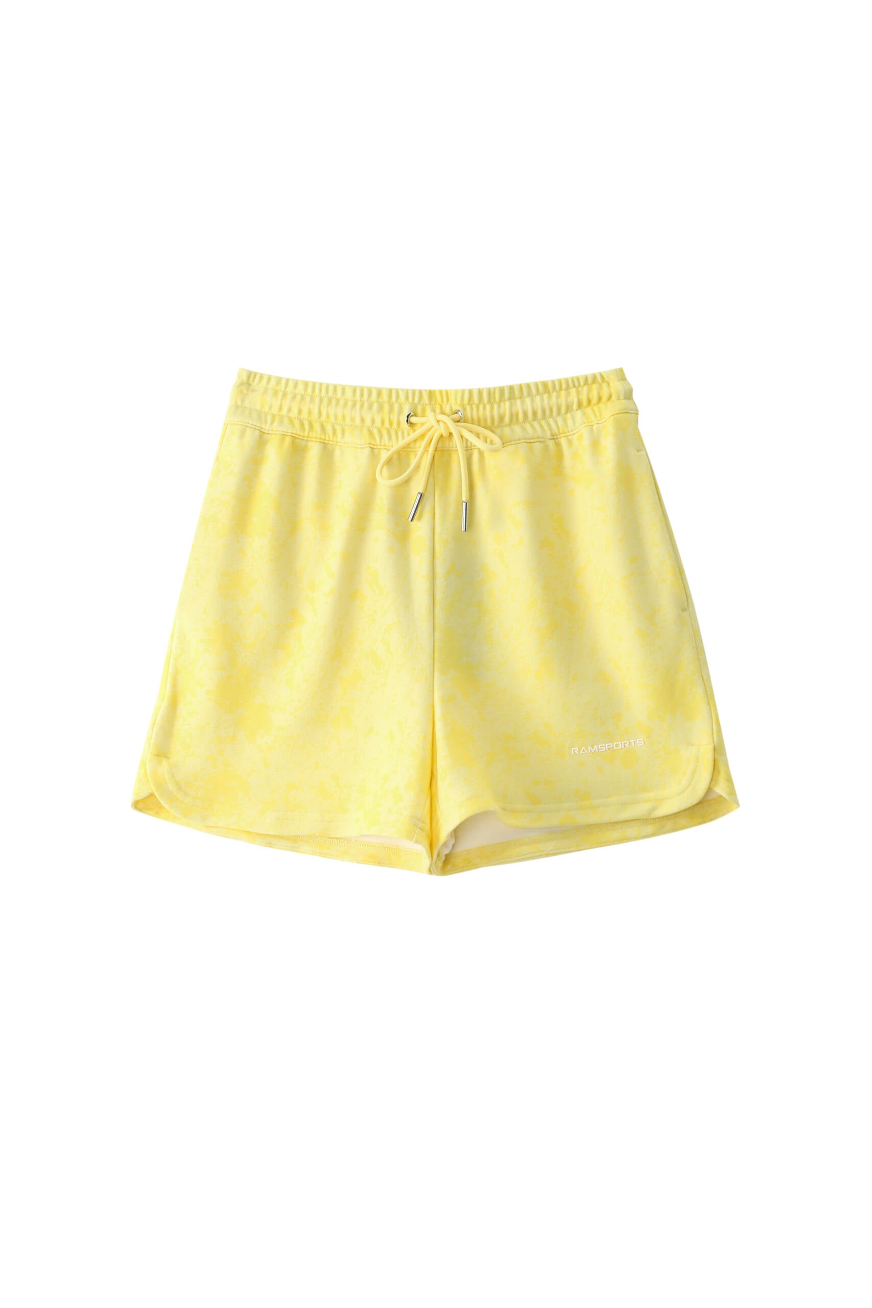 EcoSoft Marble Print Short in Yellow with white background