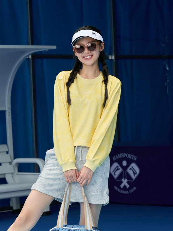 EcoSoft Marble Print Crop Sweatshirt