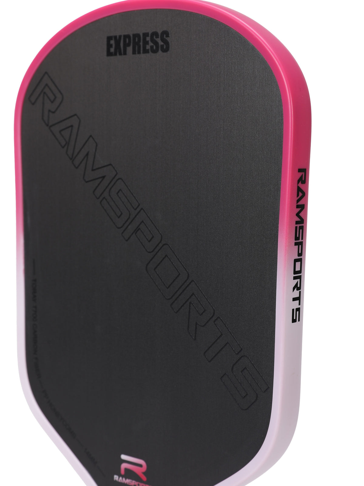 Close-up of the Ramsports Pink Express Pickleball Paddle face without the handle.