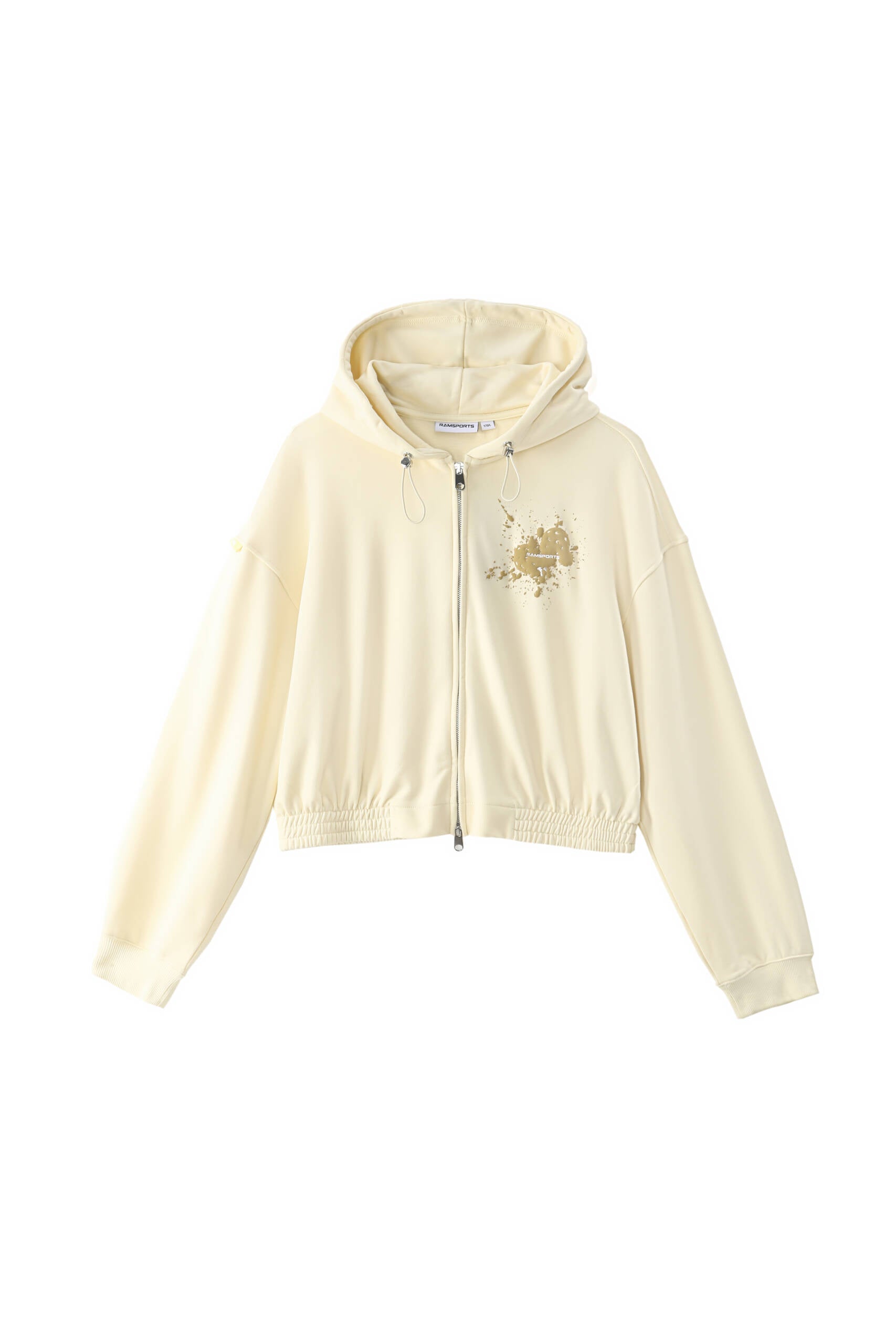 Ramsports EcoSoft Logo Hoodie in Khaki over white background